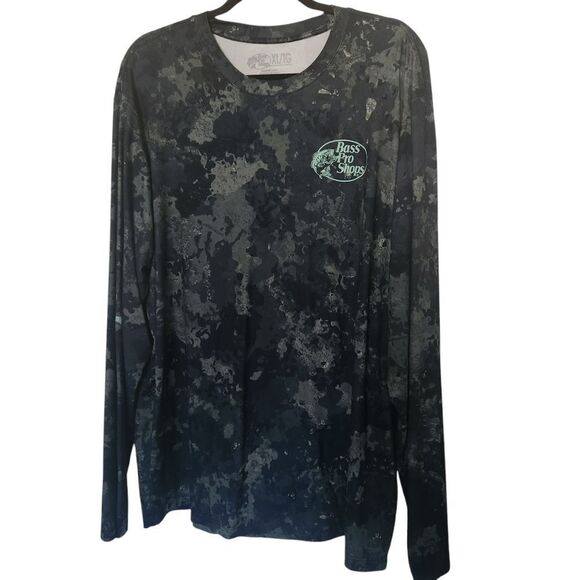 Bass Pro Shop Mens Long Sleeve Green Camo T-Shirt Size XL - Picture 1 of 5